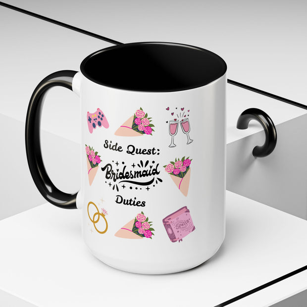 'Side Quest: Bridesmaid Duties' Accent Coffee Mug