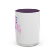 Blue Saturn Wrapped In A Pink Bow Accent Coffee Mug
