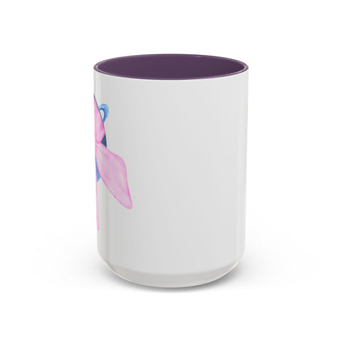 Blue Saturn Wrapped In A Pink Bow Accent Coffee Mug