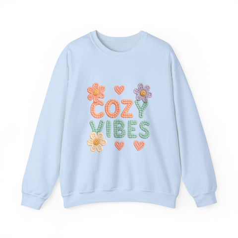 Cozy Vibes Sweatshirt - Perfect for Relaxing, Gifts, Spring Fashion, Casual Wear, Family Gatherings