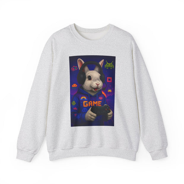 Gamer Bunny Crewneck Sweatshirt | Unisex Lightweight Sweater, Perfect for Gaming, Gifts for Gamers, Cute Animal Sweatshirt, Cozy Apparel