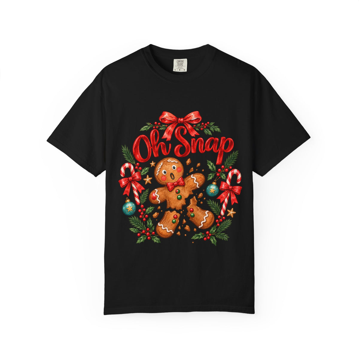 Oh Snap Gingerbread Man T-Shirt | Christmas Cookie Holiday Tee