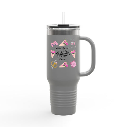 'Side Quest: Bridesmaid Duties' Insulated Travel Mug, 40oz