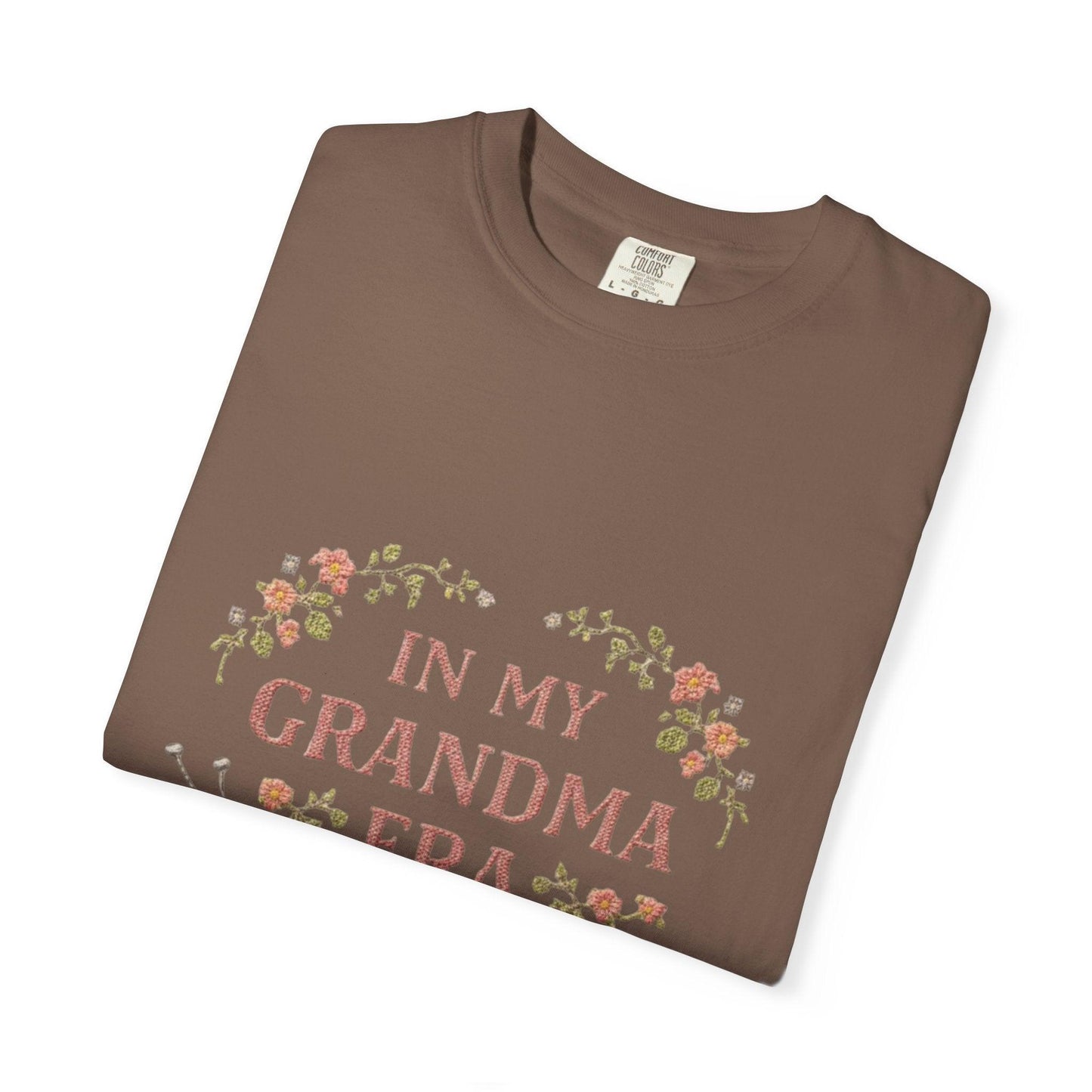 In My Grandma Era knitting balls glasses T-shirt | vintage floral knit design