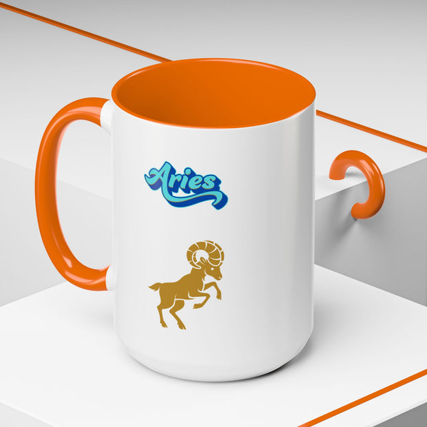 'Aries' Zodiac Accent Coffee Mug