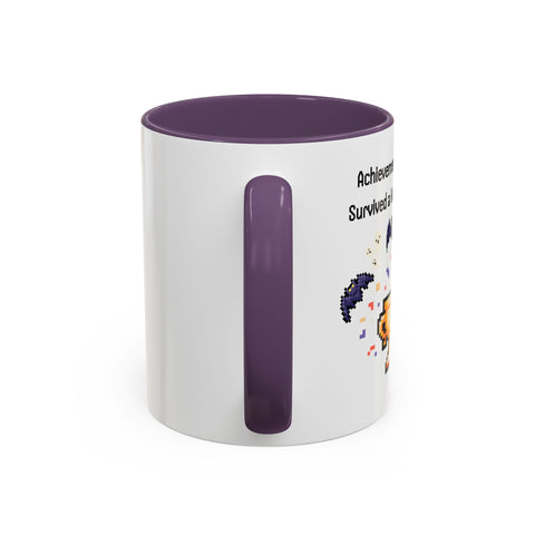 'Achievement Unlocked: Survived A Haunted House' Accent Coffee Mug