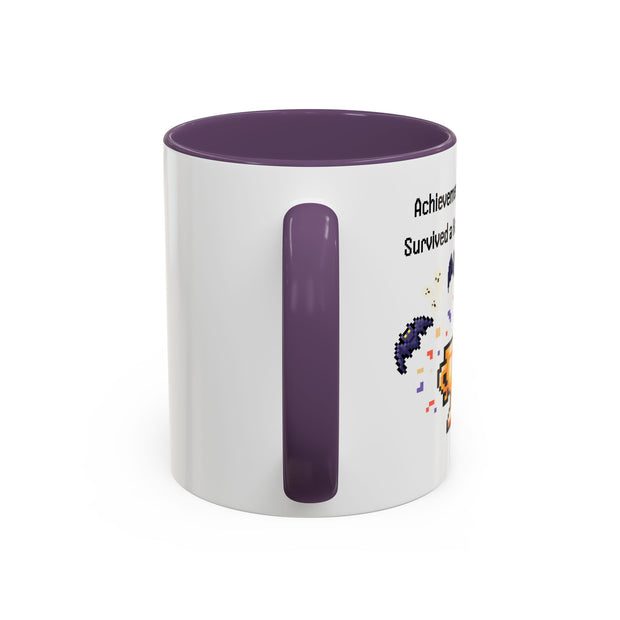 'Achievement Unlocked: Survived A Haunted House' Accent Coffee Mug