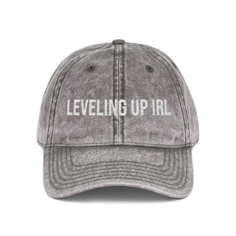 'Leveling Up In IRL' Vintage Embroidered Cap
