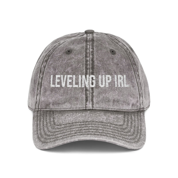 'Leveling Up In IRL' Vintage Embroidered Cap