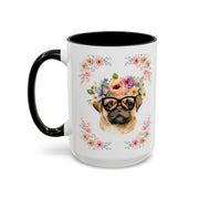 Geeky Goddess Pug Accent Coffee Mug