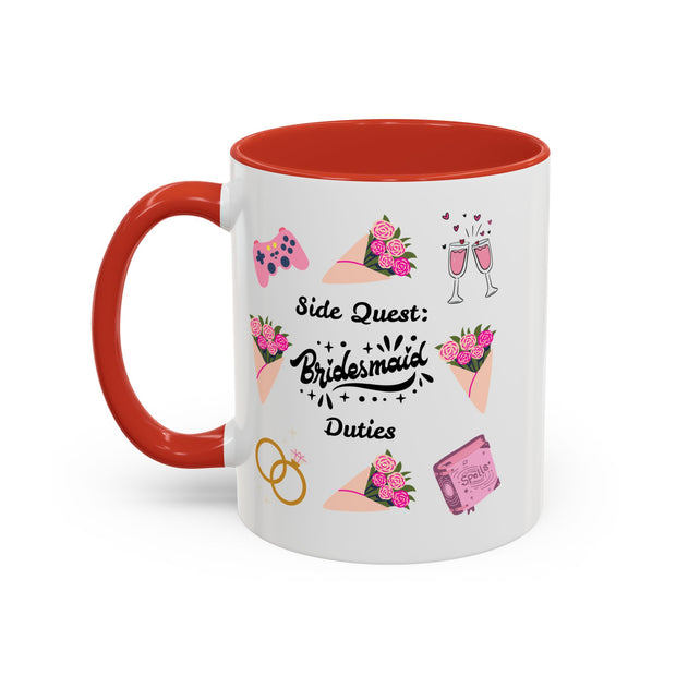 'Side Quest: Bridesmaid Duties' Accent Coffee Mug