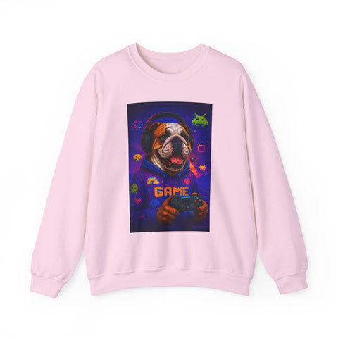 Gaming Dog Crewneck Sweatshirt, Cozy Gamer Gift, Unisex Sweatshirt, Video Game Lover Apparel, Fun Dog Design Sweatshirt