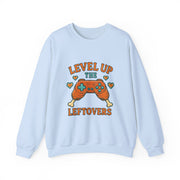 Funny Gamer Sweatshirt, Level Up Leftovers Crewneck, Gifts for Gamers, Casual Wear, Thanksgiving Sweatshirt, Cute Holiday Apparel
