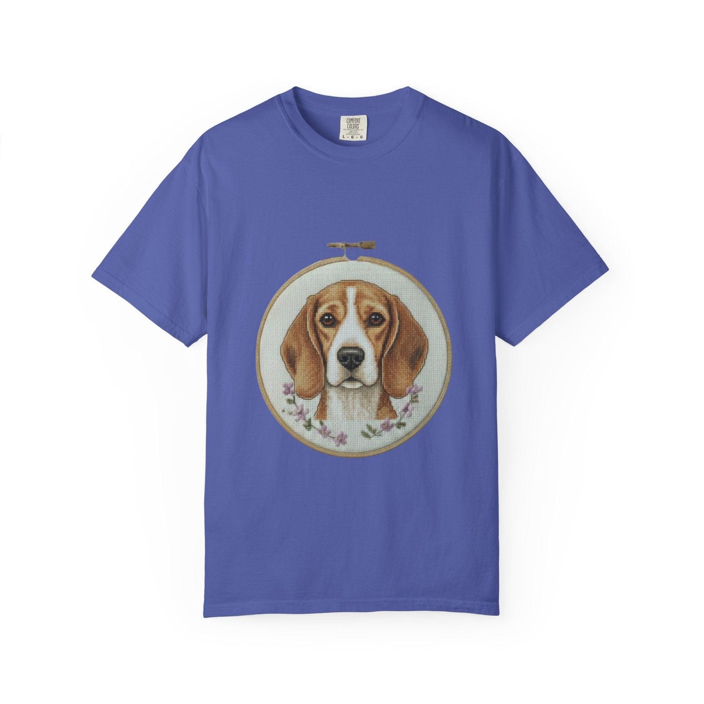 Beagle Portrait Embroidery Hoop T-shirt | Dog Art Tee