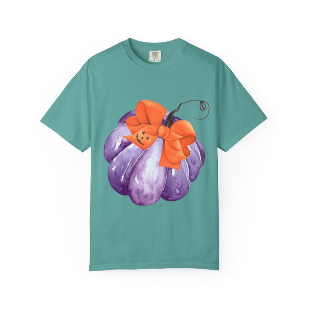 Purple Pumpkin Wrapped In A Bow Unisex T-Shirt