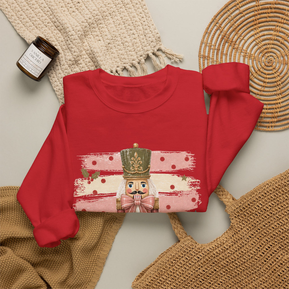 Coquette Nutcracker Sweatshirt, Pink Bow Christmas Crewneck, Nutcracker Christmas Shirt, Girly Holiday Sweatshirt, Vintage Christmas Gift