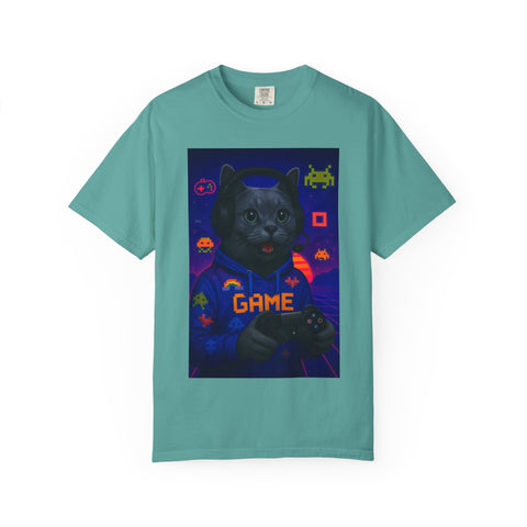 Game On Dark Gray Cat T-shirt