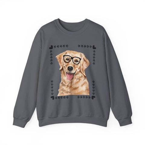Geeky Good Golden Retriever Unisex Crewneck Sweatshirt
