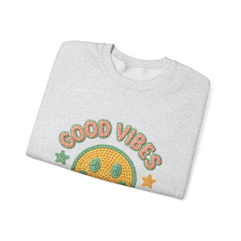 Good Vibes Crewneck Sweatshirt, Cozy Unisex Sweatshirt, Happy Apparel Gift, Positive Energy Fashion, Comfortable Casual Wear, Trendy [...]
