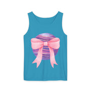 Pink/Purple Planet Wrapped In Bow Unisex Tank Top