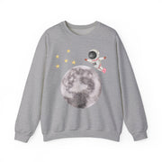Astronaut Flying To The Moon Unisex Crewneck Sweatshirt