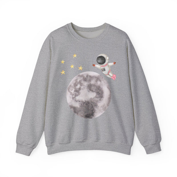 Astronaut Flying To The Moon Unisex Crewneck Sweatshirt