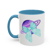 Purple Saturn Wrapped In A Bow Accent Coffee Mug