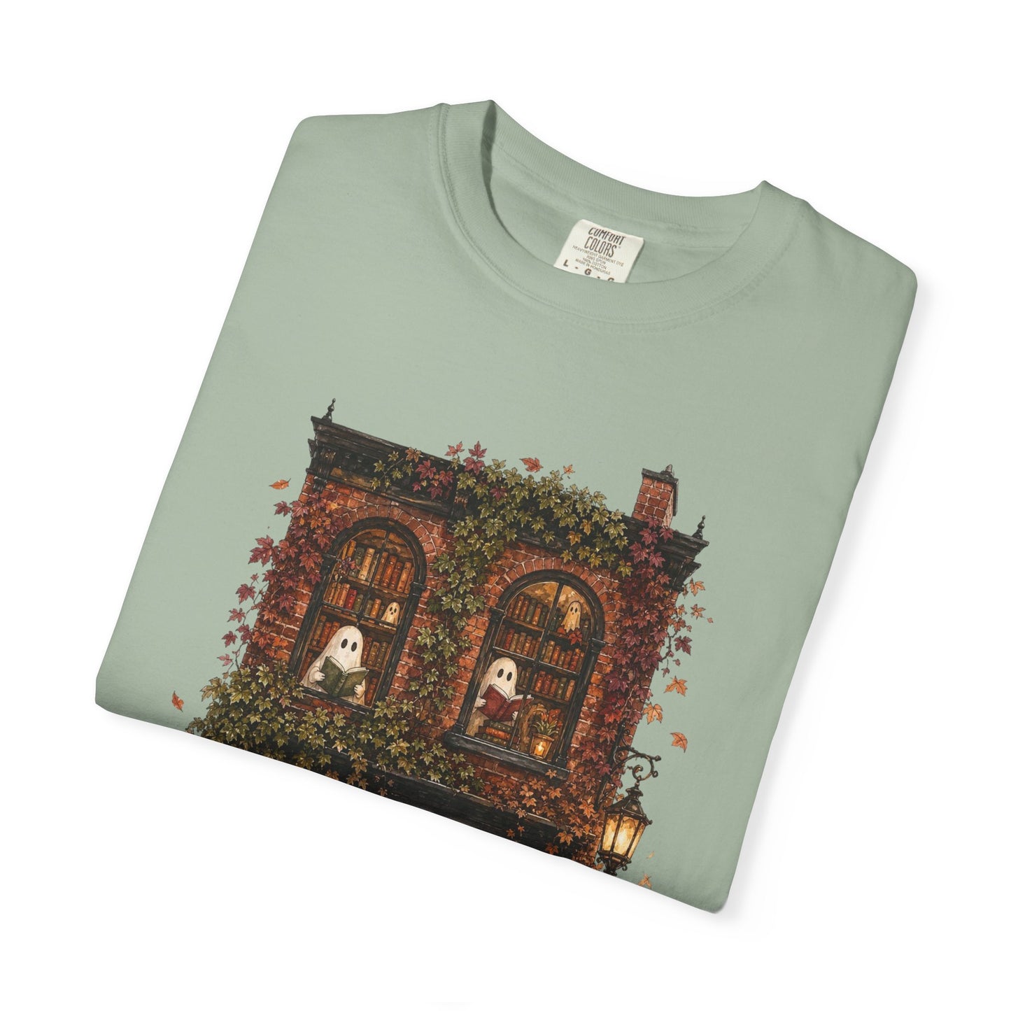 Haunted Bookstore T-Shirt, Cozy Book Lover Halloween Shirt, Ghost Library Tee, Dark Academia Fall Graphic, Spooky Reader Gift