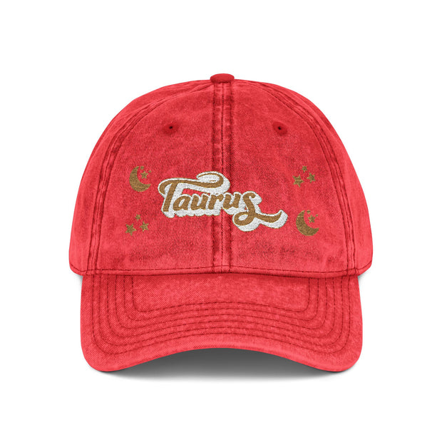 'Taurus' Vintage Embroidered Cap