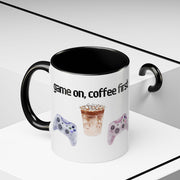 'Game On, Coffee First' Accent Coffee Mug