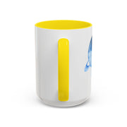 Blue Saturn Wrapped In A Blue Bow Accent Coffee Mug