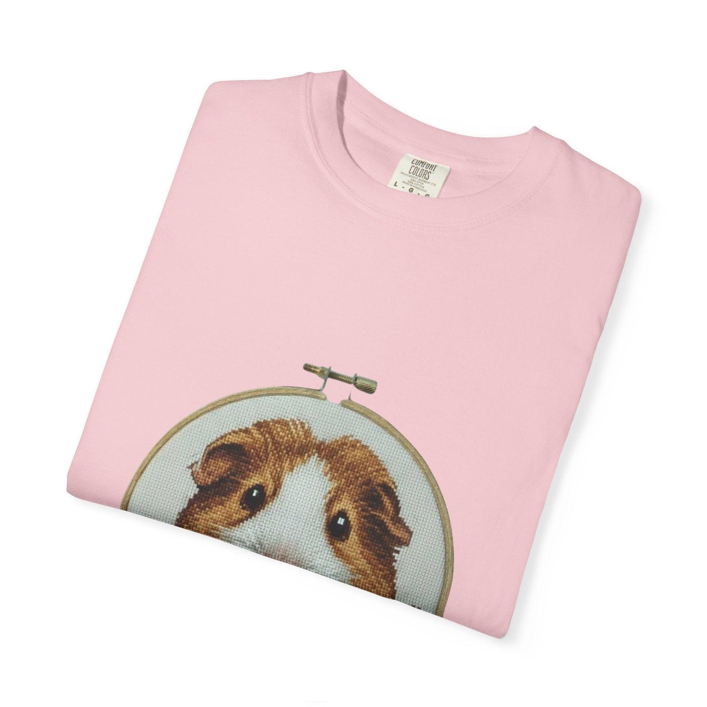 Guinea Pig Portrait T-shirt | Embroidery Hoop Style, Cute Pet Graphic