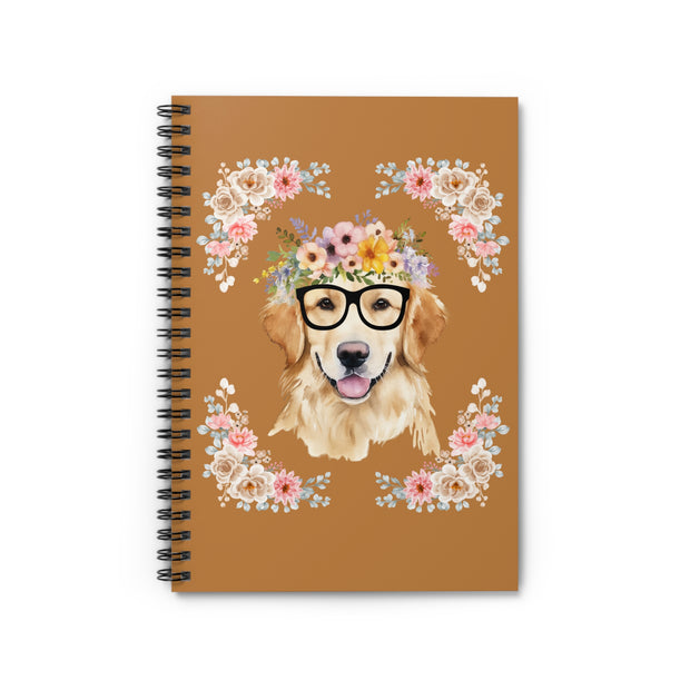 Geeky Goddess Golden Retriever Spiral Notebook
