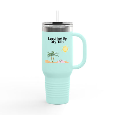 'Leveling Up My Tan' Insulated Travel Mug, 40oz