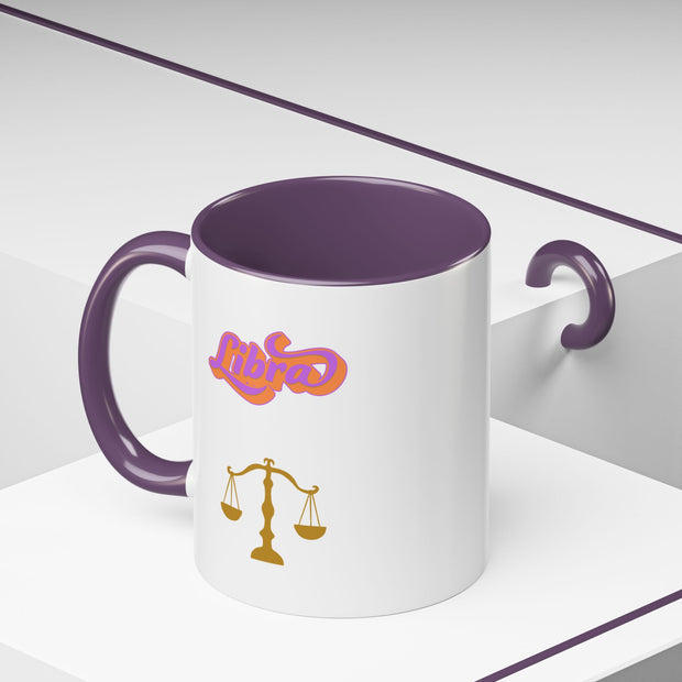 'Libra' Zodiac Accent Coffee Mug