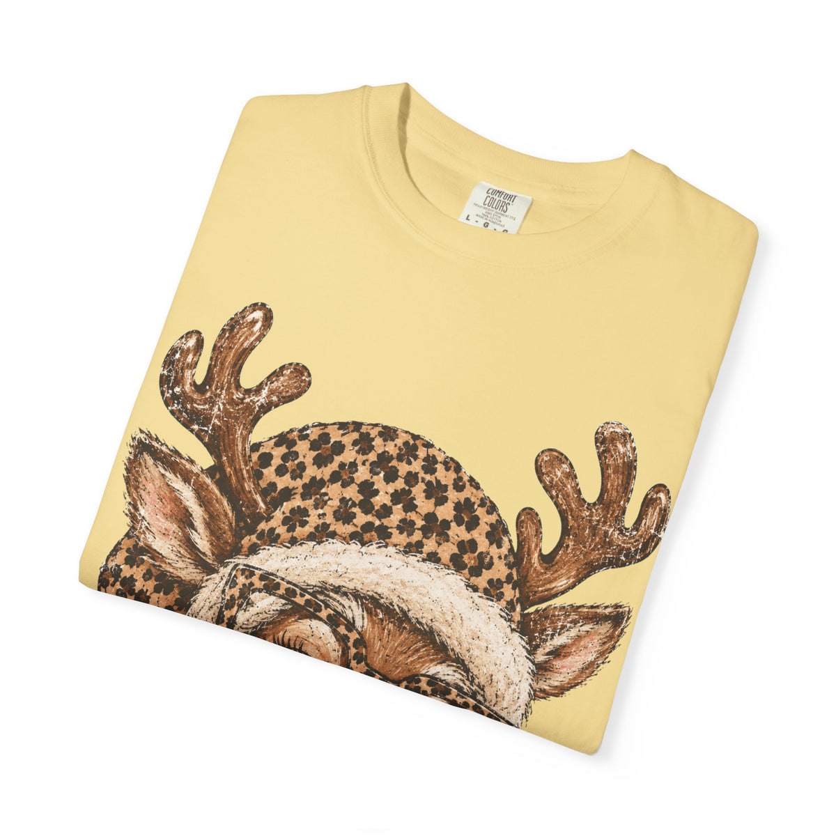 Leopard Reindeer Christmas Shirt, Retro Reindeer Tee, Cheetah Print Holiday Shirt, Cute Christmas T-Shirt, Reindeer Gift for Her