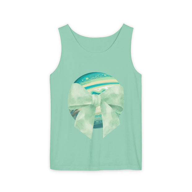 Green Planet Wrapped In Bow Unisex Tank Top