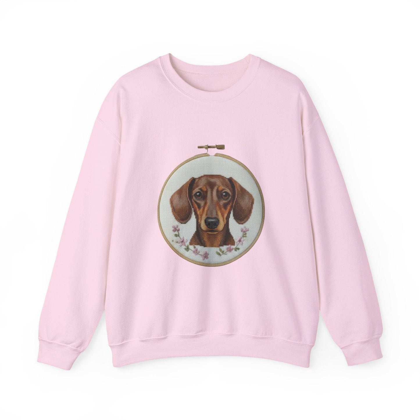 Dachshund Portrait Sweatshirt | Embroidery Hoop Dog Art, Cute Wiener Dog