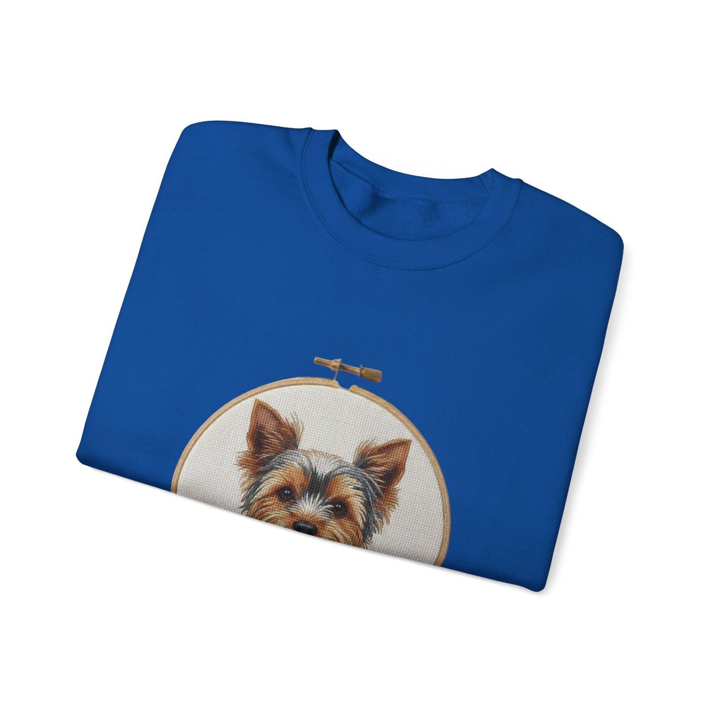 Yorkshire Terrier Portrait Sweatshirt | Embroidery Hoop Dog Art