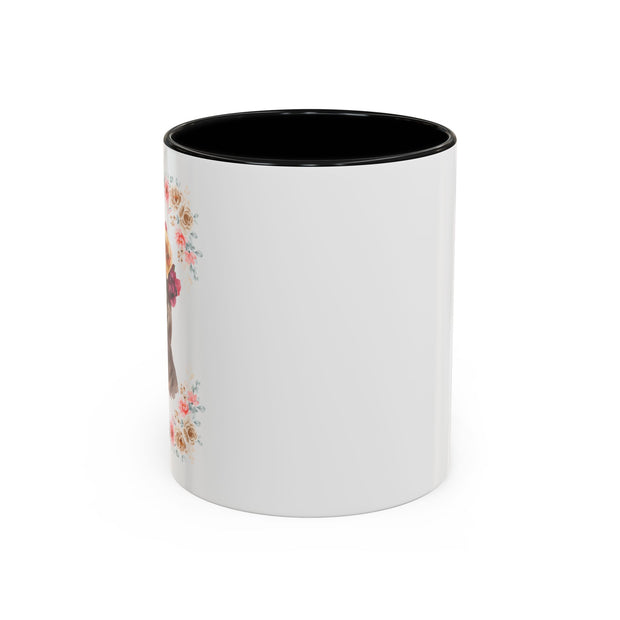 Geeky Goddess Dark Gray Cat Accent Coffee Mug