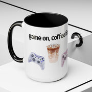 'Game On, Coffee First' Accent Coffee Mug