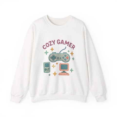 Cozy Gamer Sweatshirt, Unisex Crewneck, Gaming Gift, Comfortable Outfit, Video Game Apparel, Casual Style