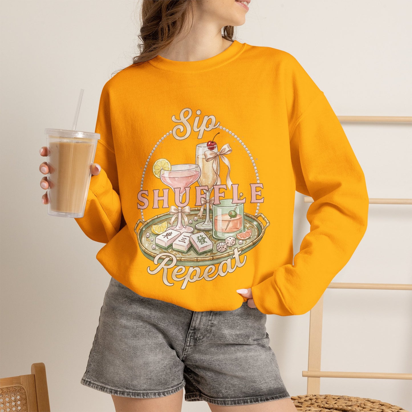 Mahjong Girls Night Crewneck Sweatshirt | Mahjong Tiles, Pastel Cozy Club