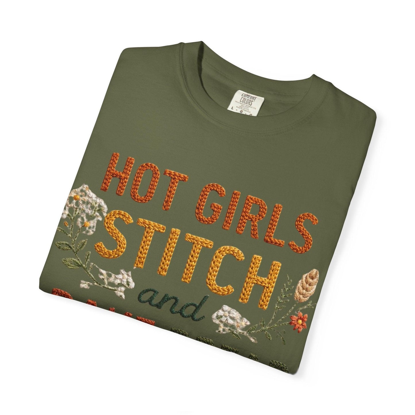 Hot Girls Stitch and Bake Bread T-Shirt | Bread Loaf Floral Embroidery Design