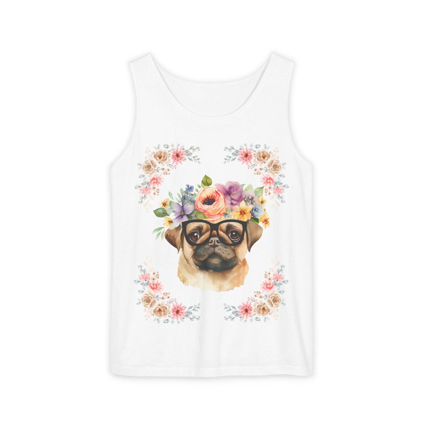Geeky Goddess Pug Unisex Tank Top