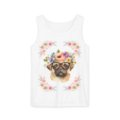 Geeky Goddess Pug Unisex Tank Top