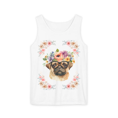 Geeky Goddess Pug Unisex Tank Top