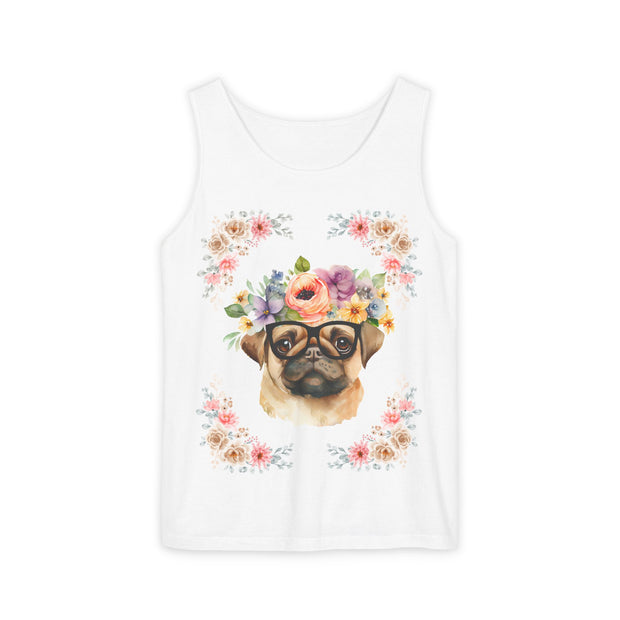 Geeky Goddess Pug Unisex Tank Top