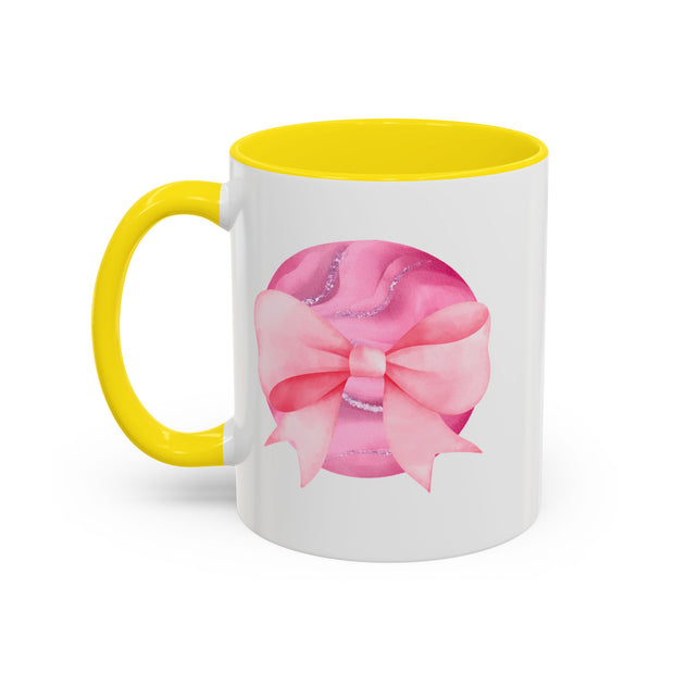 Pink Planet Wrapped In A Bow Accent Coffee Mug