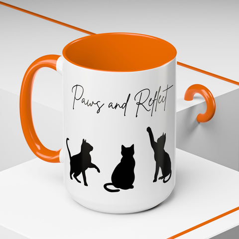 'Paws and Reflect' Cats Accent Coffee Mug